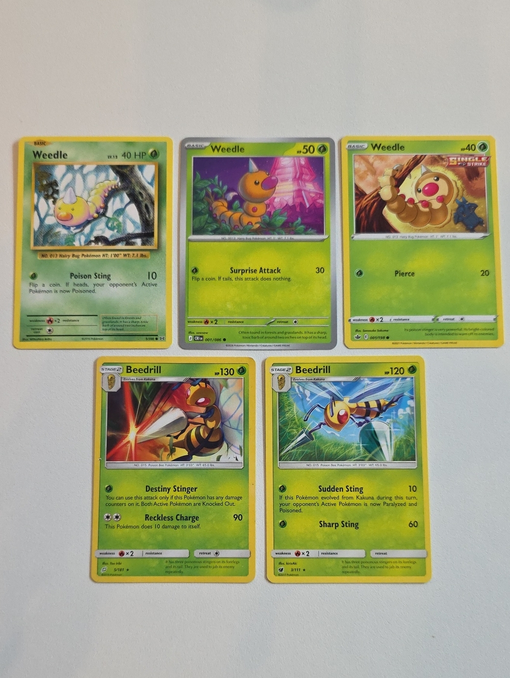 Pokemon Beedrill And Weedle Cards